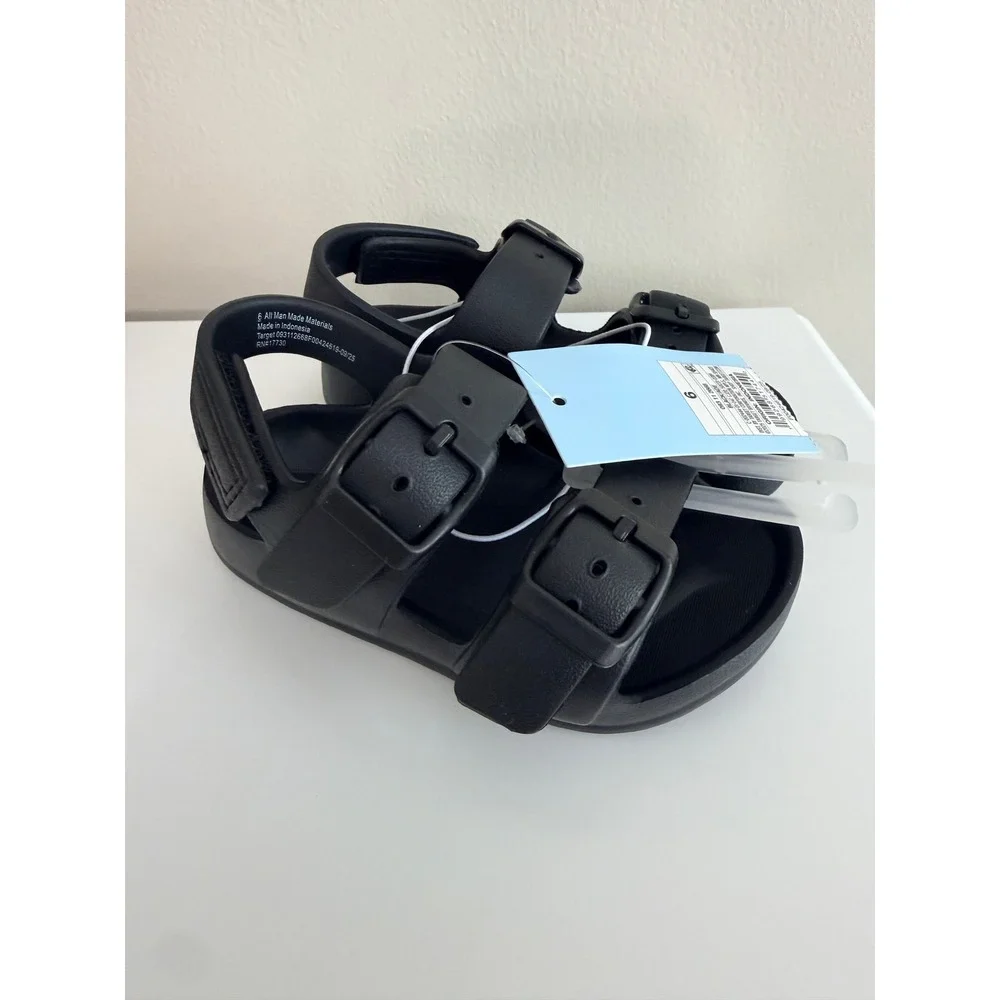 Cat & Jack Ade Sandals Toddler Size 6 Black Double Buckle Backstrap NWT - Picture 3 of 4
